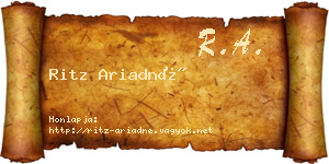 Ritz Ariadné névjegykártya